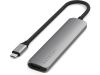 Hub USB-C USB3/USB2/HDMI-4K60/GLAN 2kortläsare USB-C PD-100W rymdgrå Satechi 6-in-1 USB-C Slim Multiport Adapter - Space Grey#4