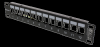 10" Patchpanel Deltaco, 12 portar, Keystone, 1U, metall - Svart