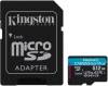 Micro Secure Digital SDXC 512 GB Kingston Canvas Go! Plus Gen4, 200/160 MB/sek, Class 10, UHS-I U3, V30, A2, inkl. SD-adapter