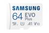Micro Secure Digital SDXC 64 GB Samsung EVO Plus, 160/160 MB/sek, Class 10, UHS-I V30, U3, A2, inkl. SD-adapter