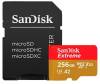 Micro Secure Digital SDXC 256 GB Sandisk Extreme Plus, 200/140 MB/sek, Class 10, UHS-I V30, U3, A2, inkl. SD-adapter