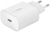 Väggladdare Belkin BoostCharge USB-C Wall Charger 25W, PD 3.0 - Vit
